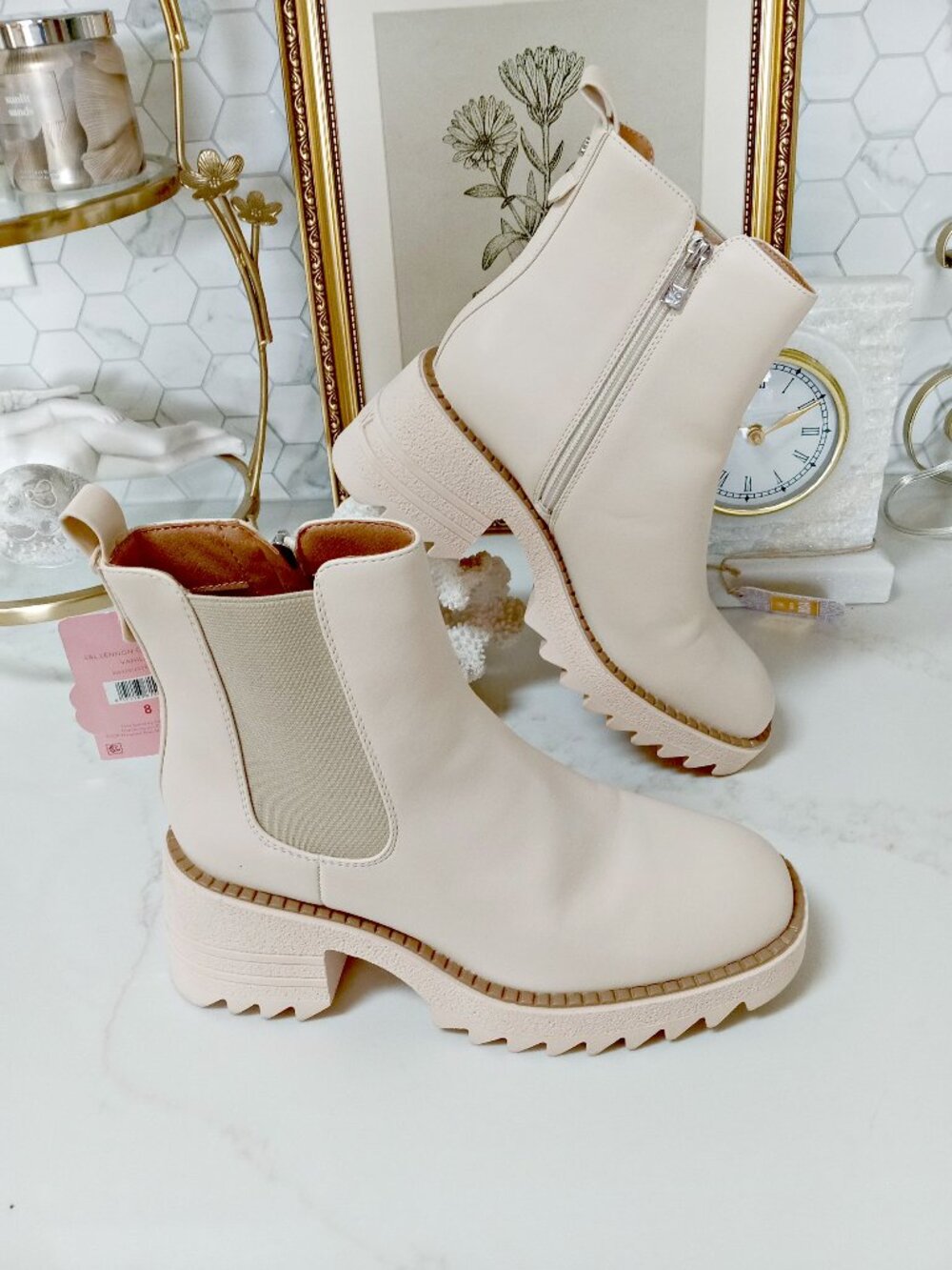 NEW! SAM & LIBBY CHUNKY LUGG SOLE BOOT SZ 8